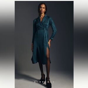 Anthropologie Turquoise Wrap Dress - Size 16